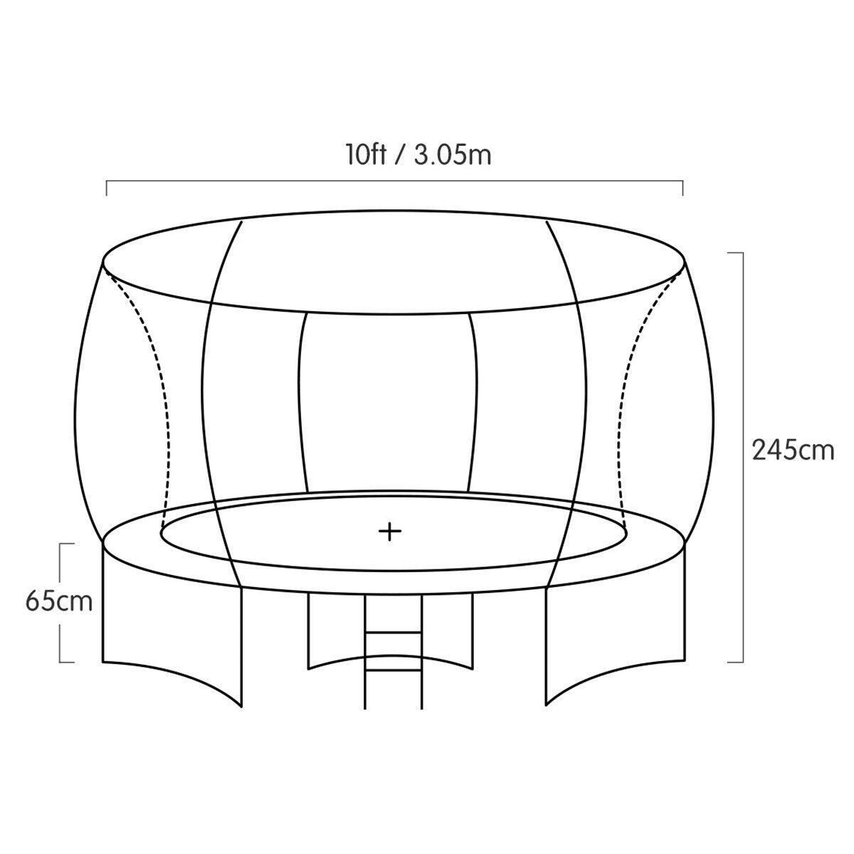 Kahuna Trampoline 10 ft with Roof - Orange - John Cootes