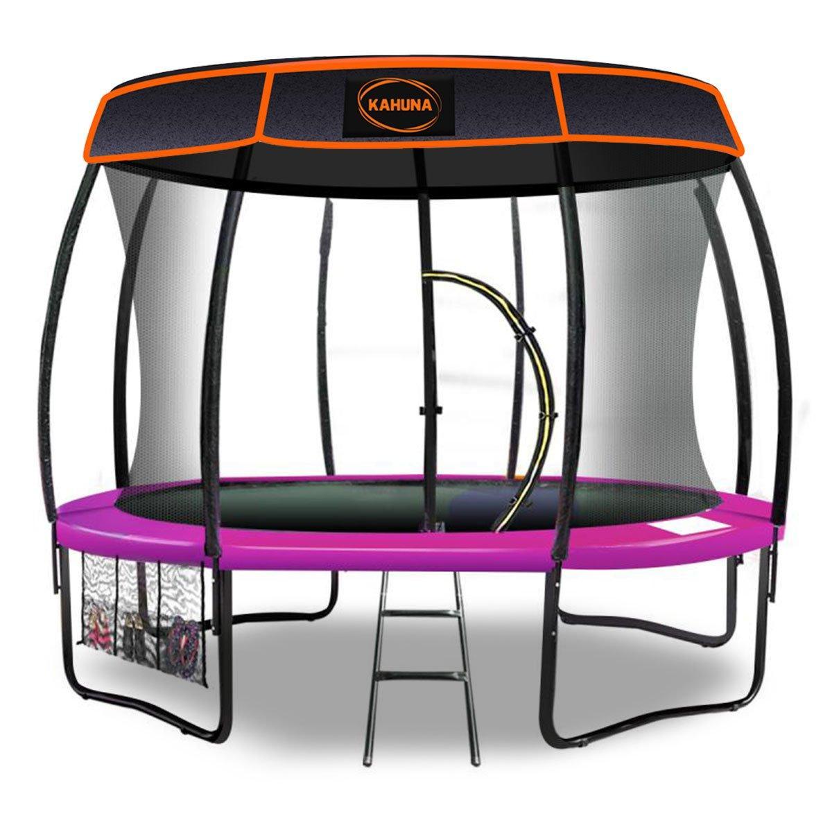 Kahuna Trampoline 10 ft with Roof - Pink - John Cootes