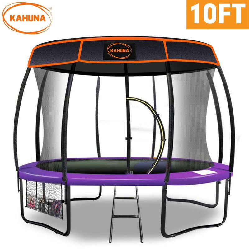 Kahuna Trampoline 10 ft with Roof - Purple - John Cootes