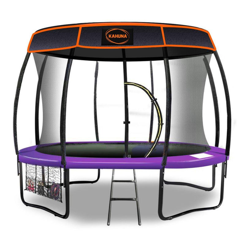 Kahuna Trampoline 10 ft with Roof - Purple - John Cootes