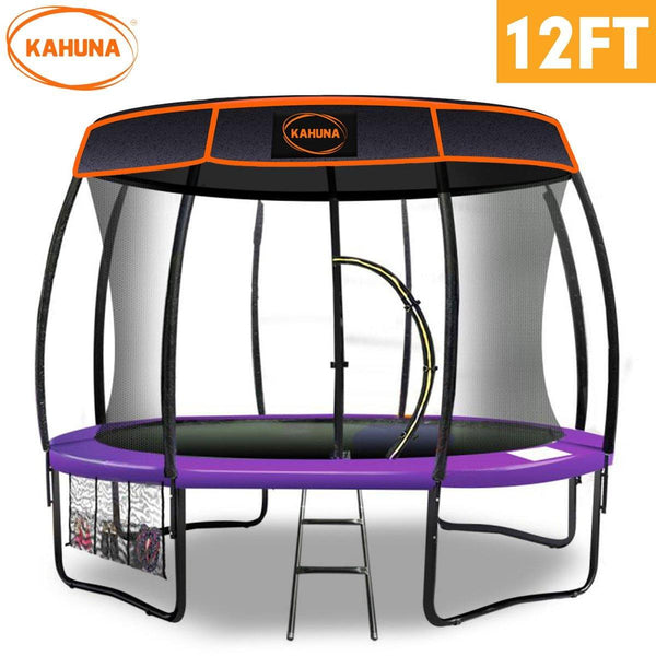 Kahuna Trampoline 12 ft with Roof-Purple - John Cootes