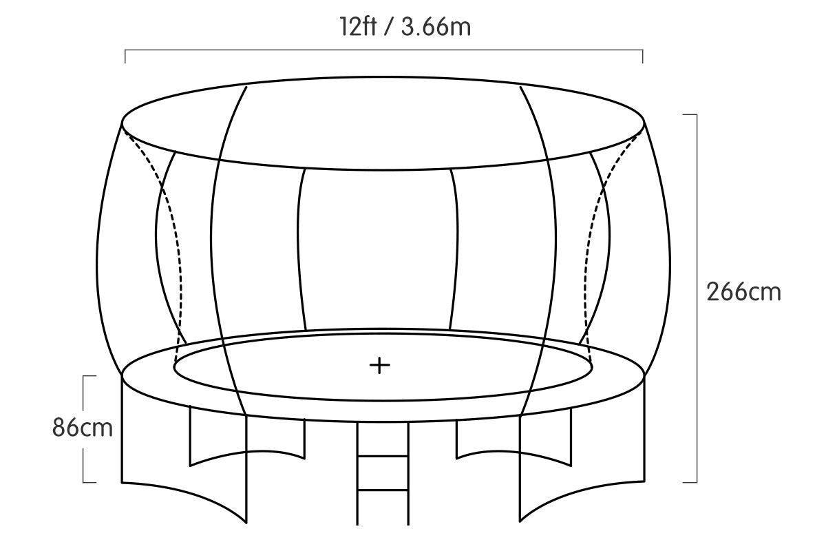 Kahuna Trampoline 12 ft with Roof-Purple - John Cootes