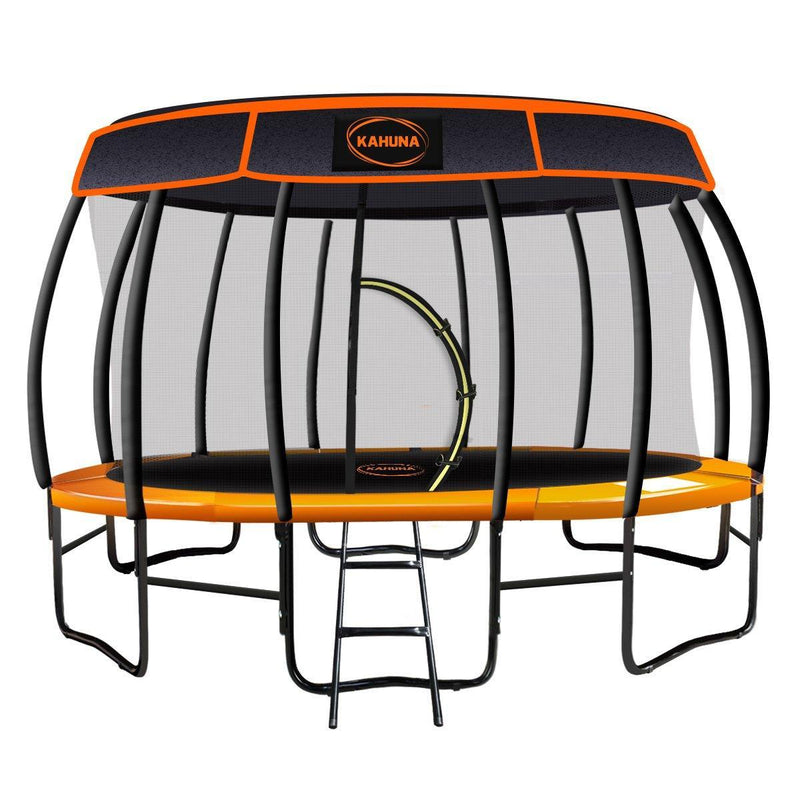 Kahuna Trampoline 14 ft with Roof- orange - John Cootes