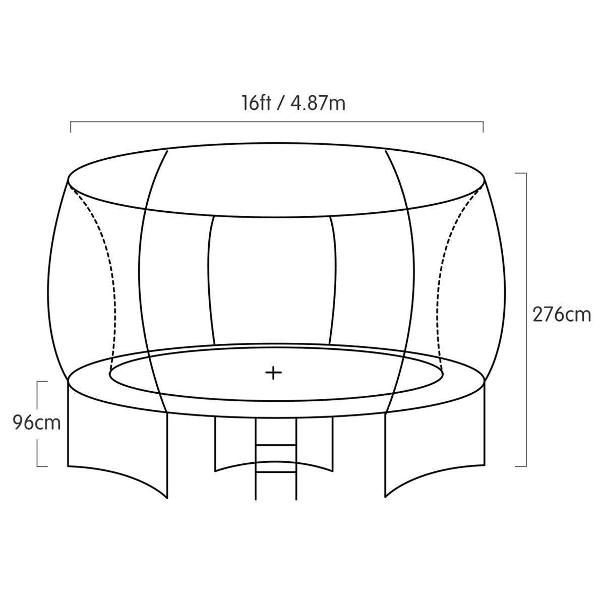 Kahuna Trampoline 14 ft with Roof- orange - John Cootes