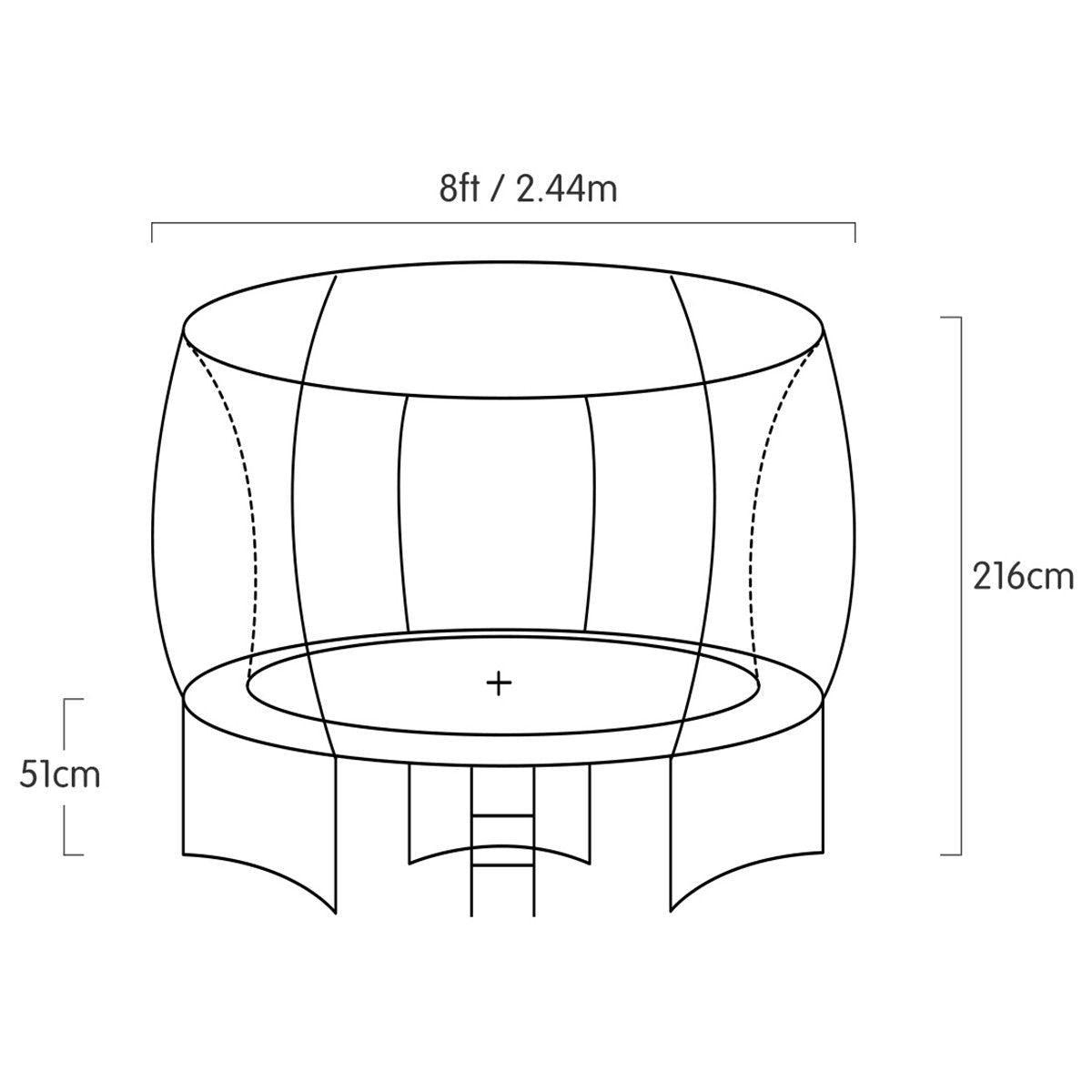 Kahuna Trampoline 8 ft with Roof - Orange - John Cootes