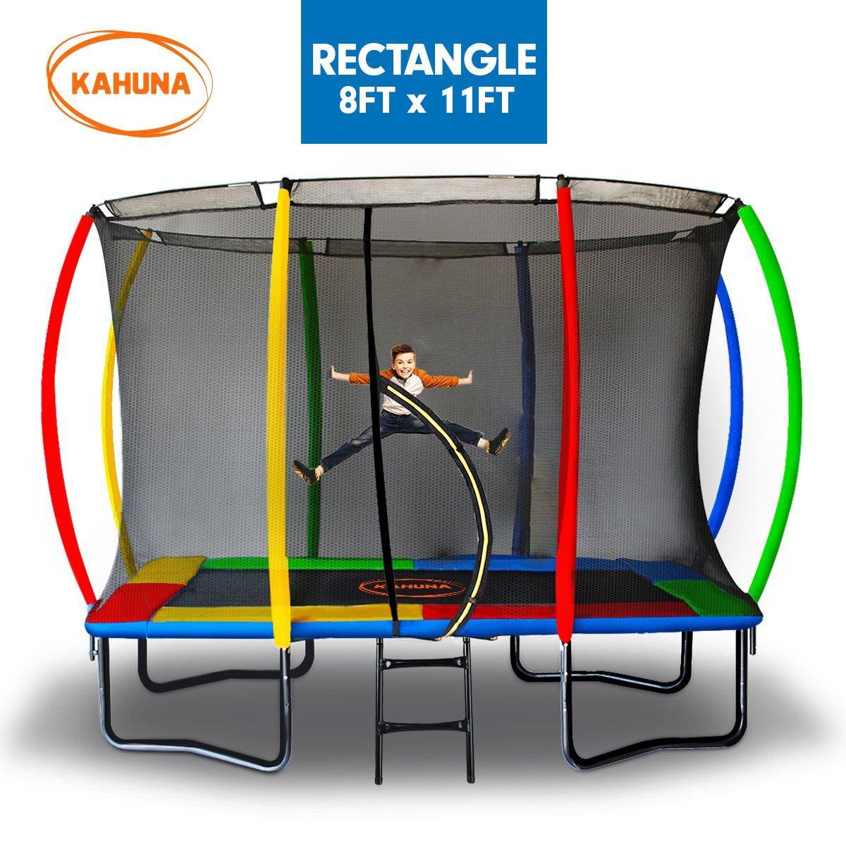 Kahuna Trampoline 8 ft x 11 ft Outdoor Rectangular Rainbow - John Cootes