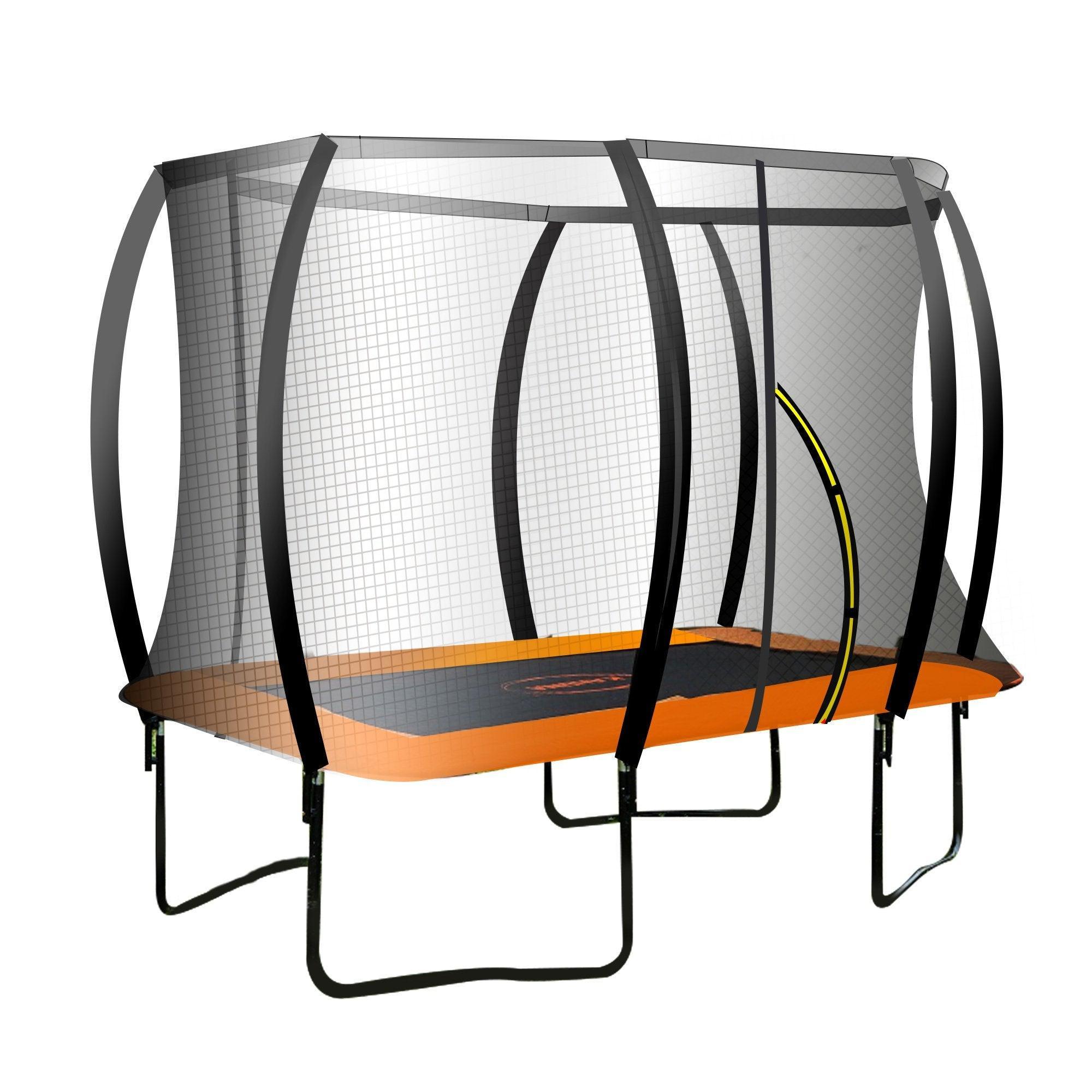 Kahuna Trampoline 8 ft x 11 ft Rectangular Outdoor - Orange - John Cootes