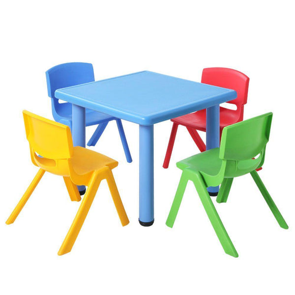 Keezi 5 Piece Kids Table and Chair Set - Blue - John Cootes