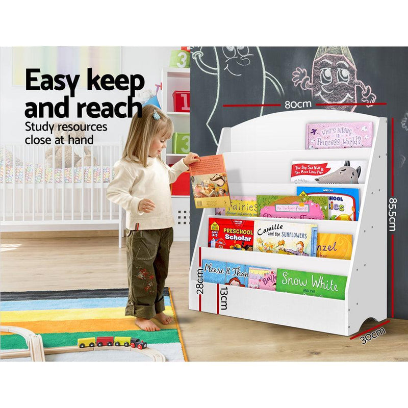 Keezi 5 Tiers Kids Bookshelf Magazine Rack Shelf Organiser Bookcase Display - John Cootes