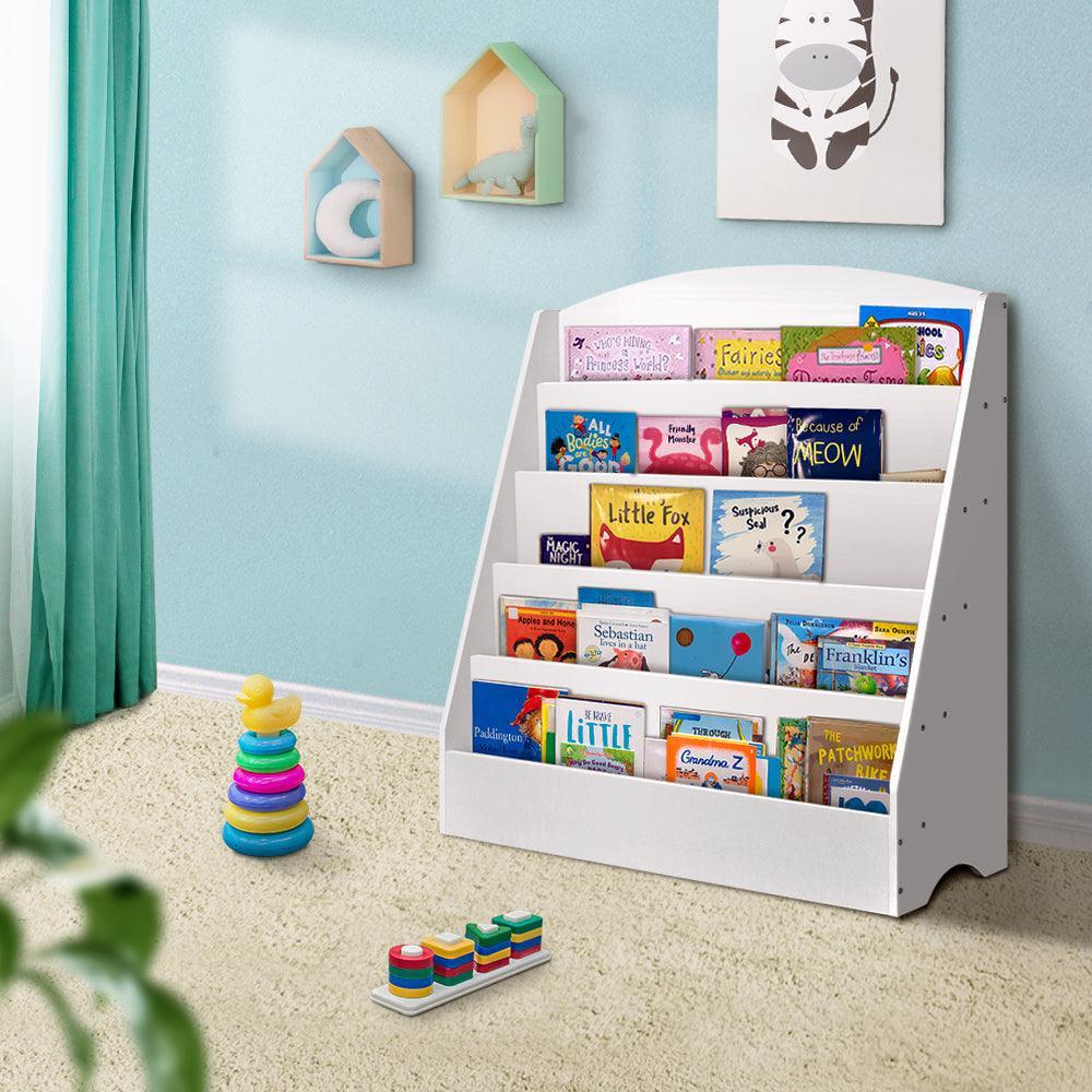 Keezi 5 Tiers Kids Bookshelf Magazine Rack Shelf Organiser Bookcase Display - John Cootes