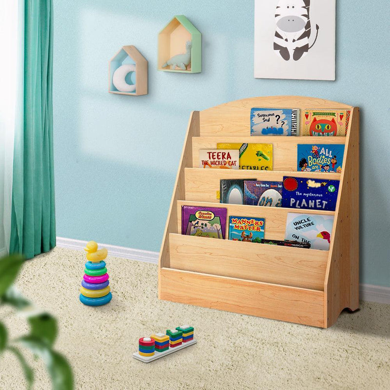 Keezi 5 Tiers Kids Bookshelf Magazine Shelf Rack Organiser Bookcase Display - John Cootes