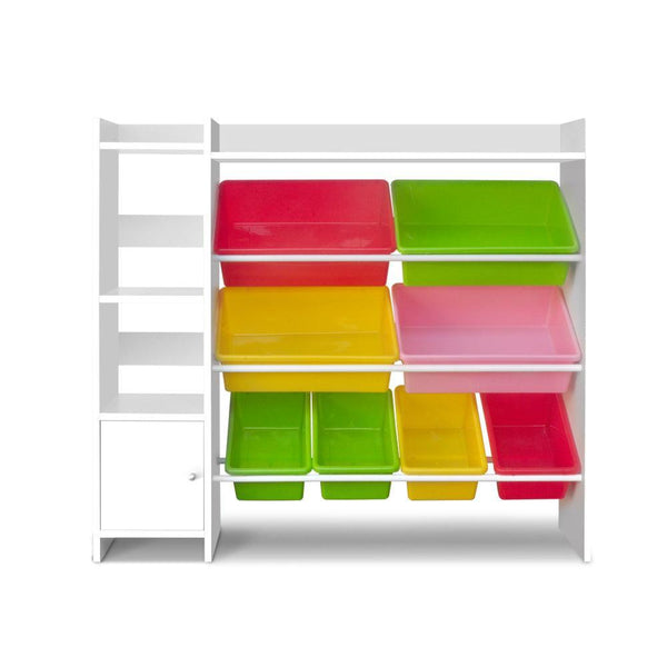 Keezi 8 Bins Kids Toy Box Storage Organiser Rack Bookshelf Drawer Cabinet - John Cootes