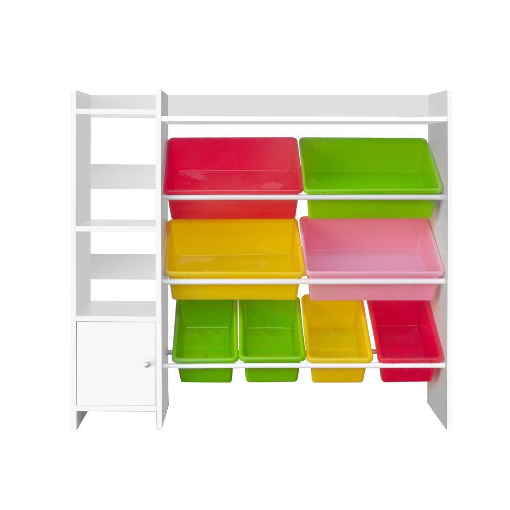 Keezi 8 Bins Kids Toy Box Storage Organiser Rack Bookshelf Drawer Cabinet - John Cootes