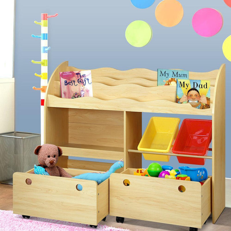 Keezi Kids Bookcase Children Bookshelf Toy Storage Box Organizer Display Rack - John Cootes