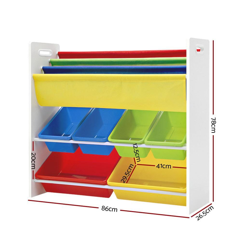 Keezi Kids Bookcase Childrens Bookshelf Toy Storage Organizer Display Rack Book - John Cootes