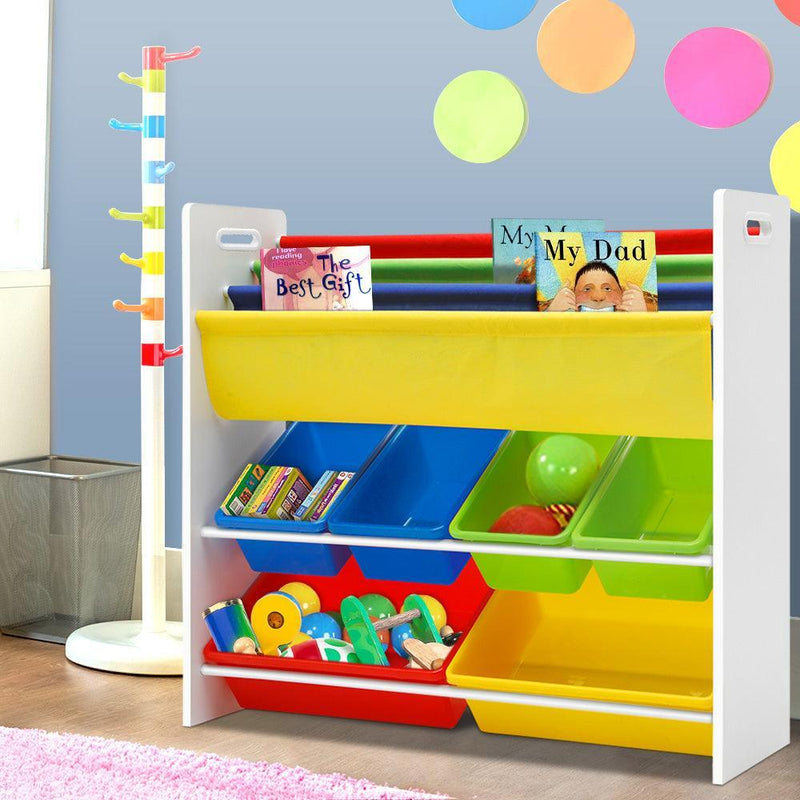Keezi Kids Bookcase Childrens Bookshelf Toy Storage Organizer Display Rack Book - John Cootes
