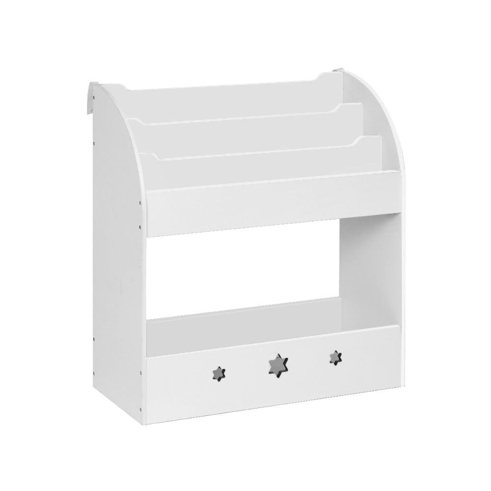 Keezi Kids Bookshelf Children Toy Storage Magazine Rack Organiser Bookcase White - John Cootes