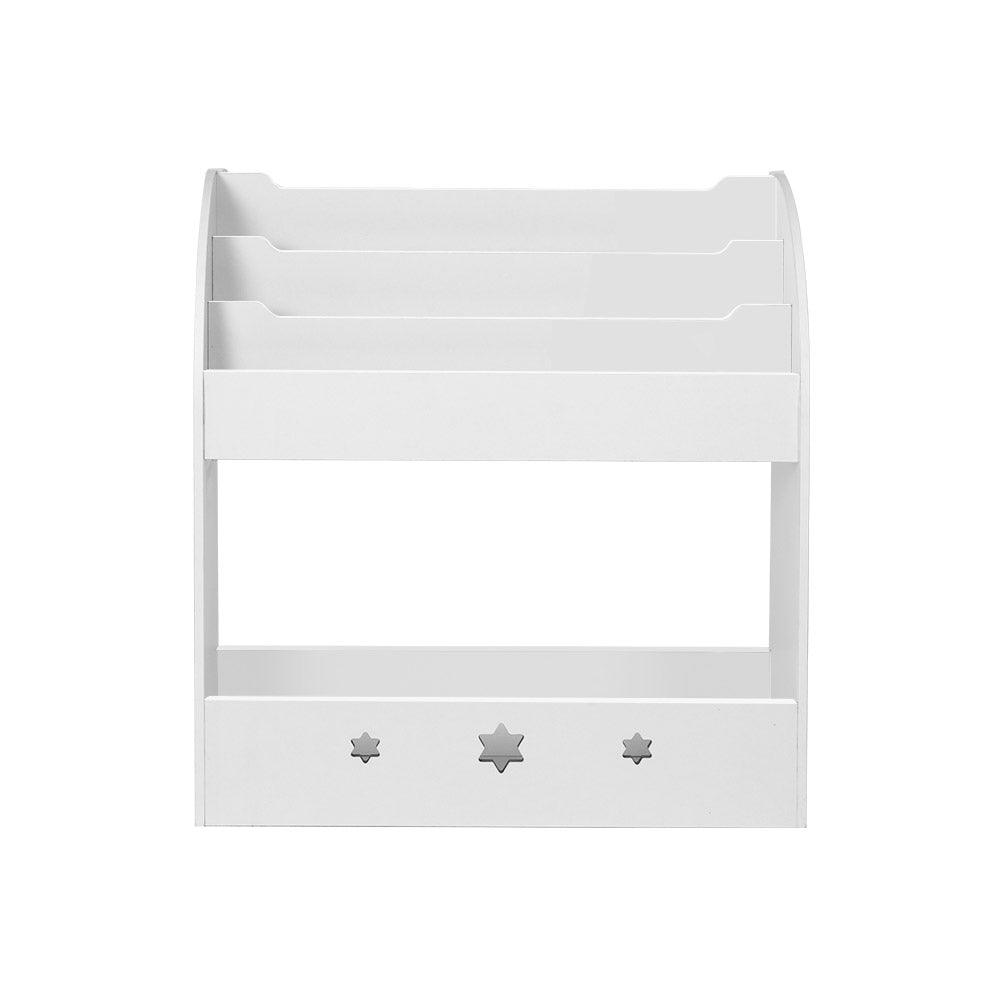 Keezi Kids Bookshelf Children Toy Storage Magazine Rack Organiser Bookcase White - John Cootes