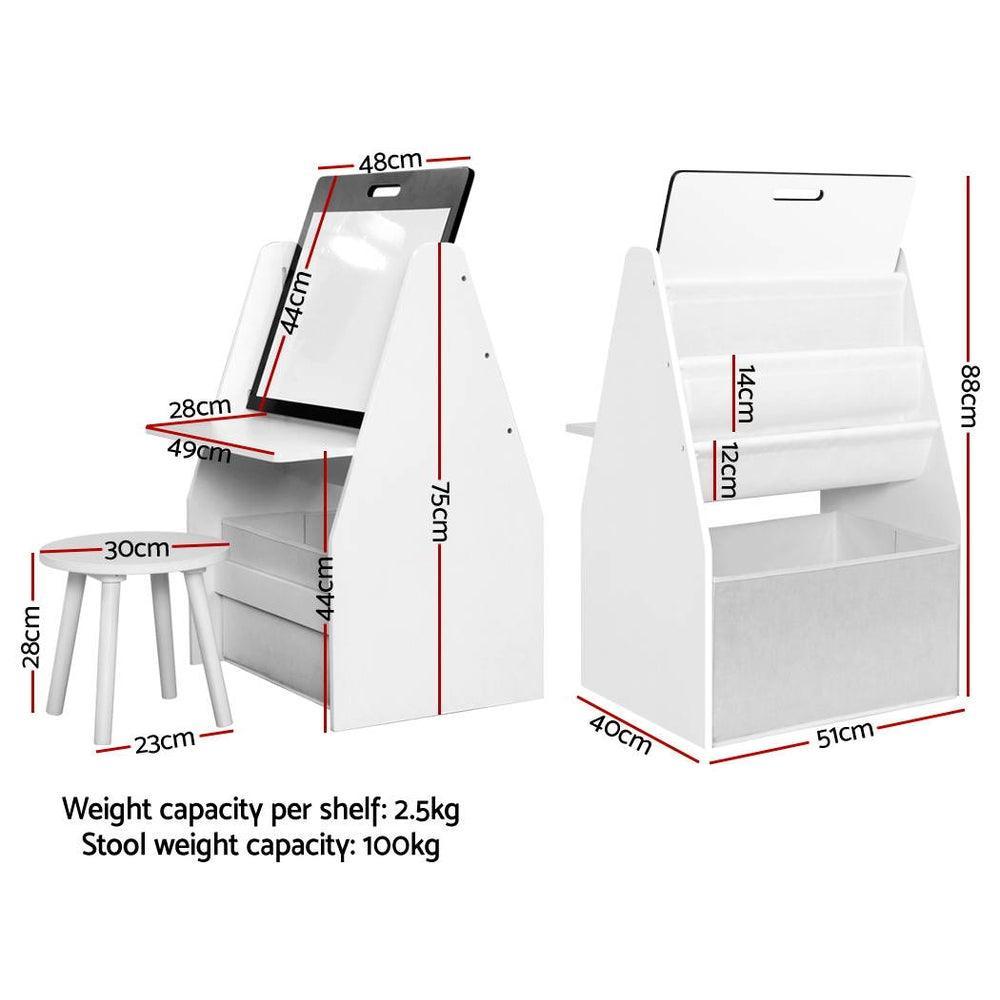 Keezi Kids Bookshelfs Child Bookcases Kids Easel Whiteboard Magazine Rack Desk - John Cootes