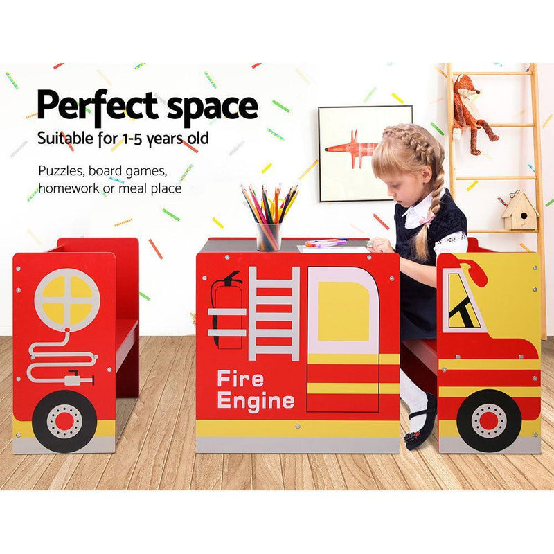 Keezi Kids Fire Truck Table & Chair Set - John Cootes