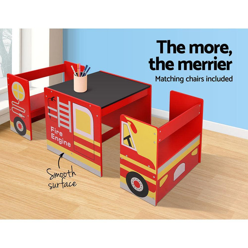 Keezi Kids Fire Truck Table & Chair Set - John Cootes