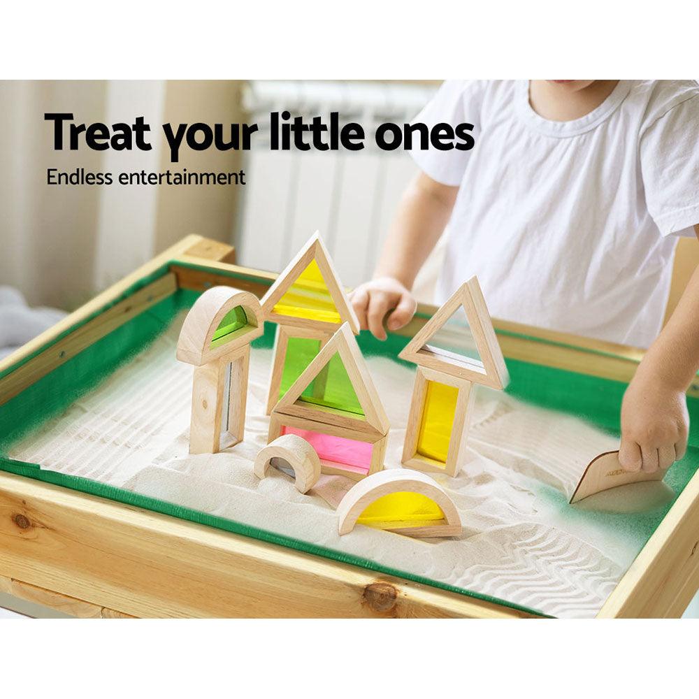 Keezi Kids Sandpit Sand and Water Wooden Table with Cover Outdoor Sand Pit Toys - John Cootes