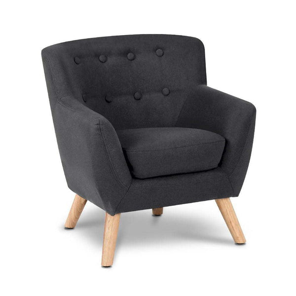 Keezi Kids Sofa Armchair Black Linen Lounge Nordic French Couch Children Room - John Cootes