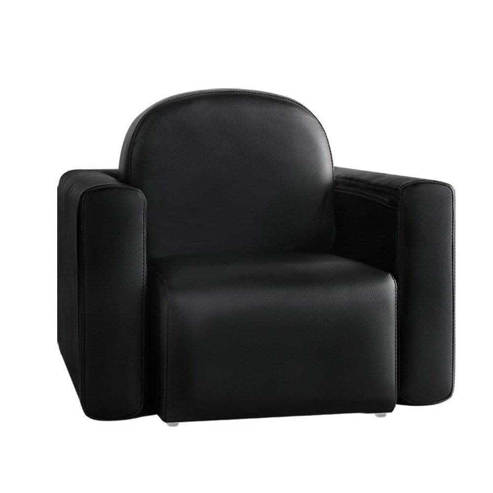 Keezi Kids Sofa Armchair Black PU Leather Convertible Chair Table Couch Children - John Cootes