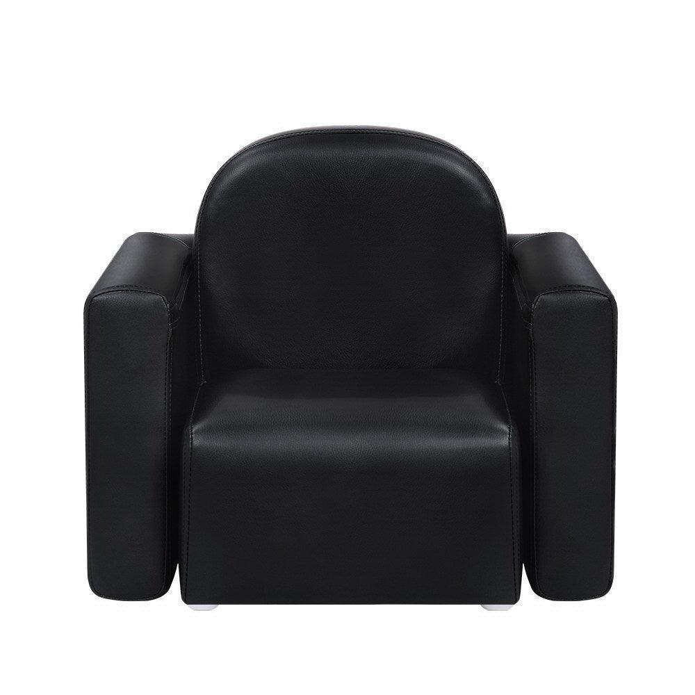 Keezi Kids Sofa Armchair Black PU Leather Convertible Chair Table Couch Children - John Cootes