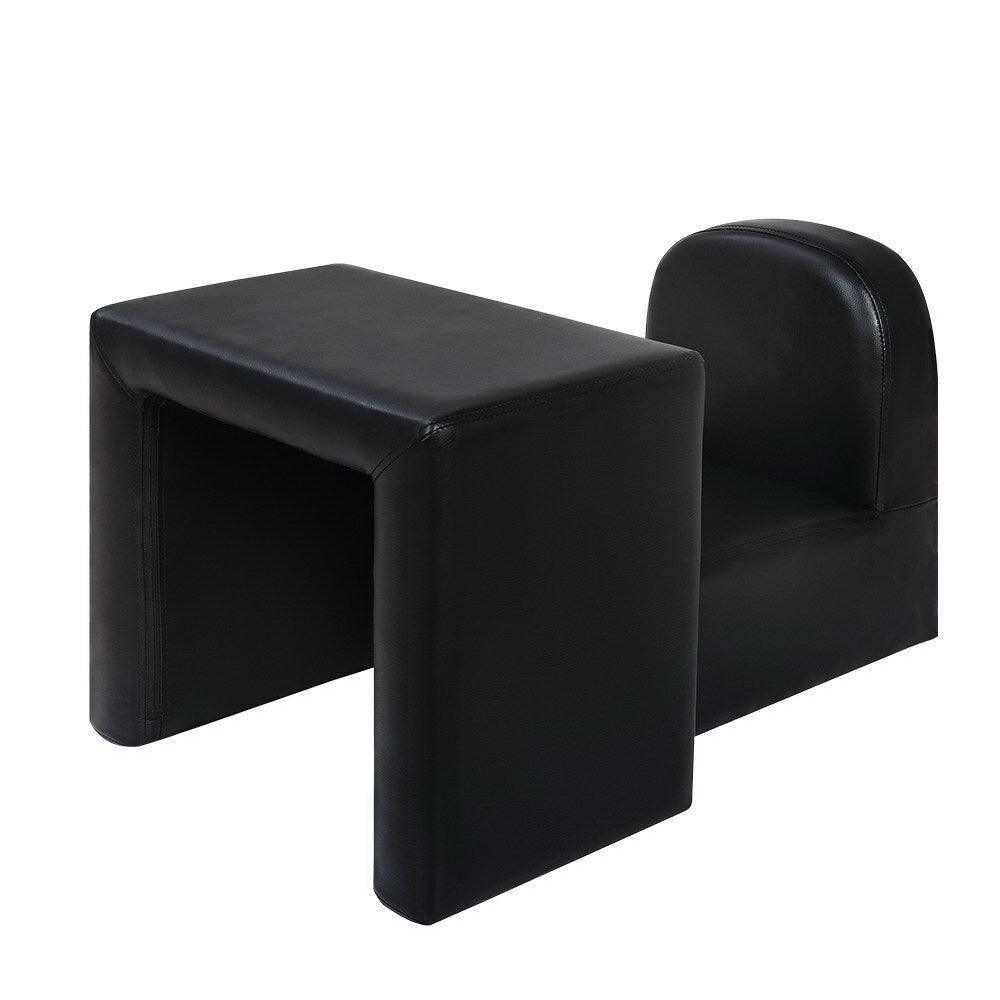 Keezi Kids Sofa Armchair Black PU Leather Convertible Chair Table Couch Children - John Cootes