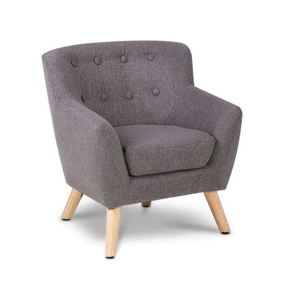 Keezi Kids Sofa Armchair Grey Linen Lounge Nordic French Couch Children Room - John Cootes