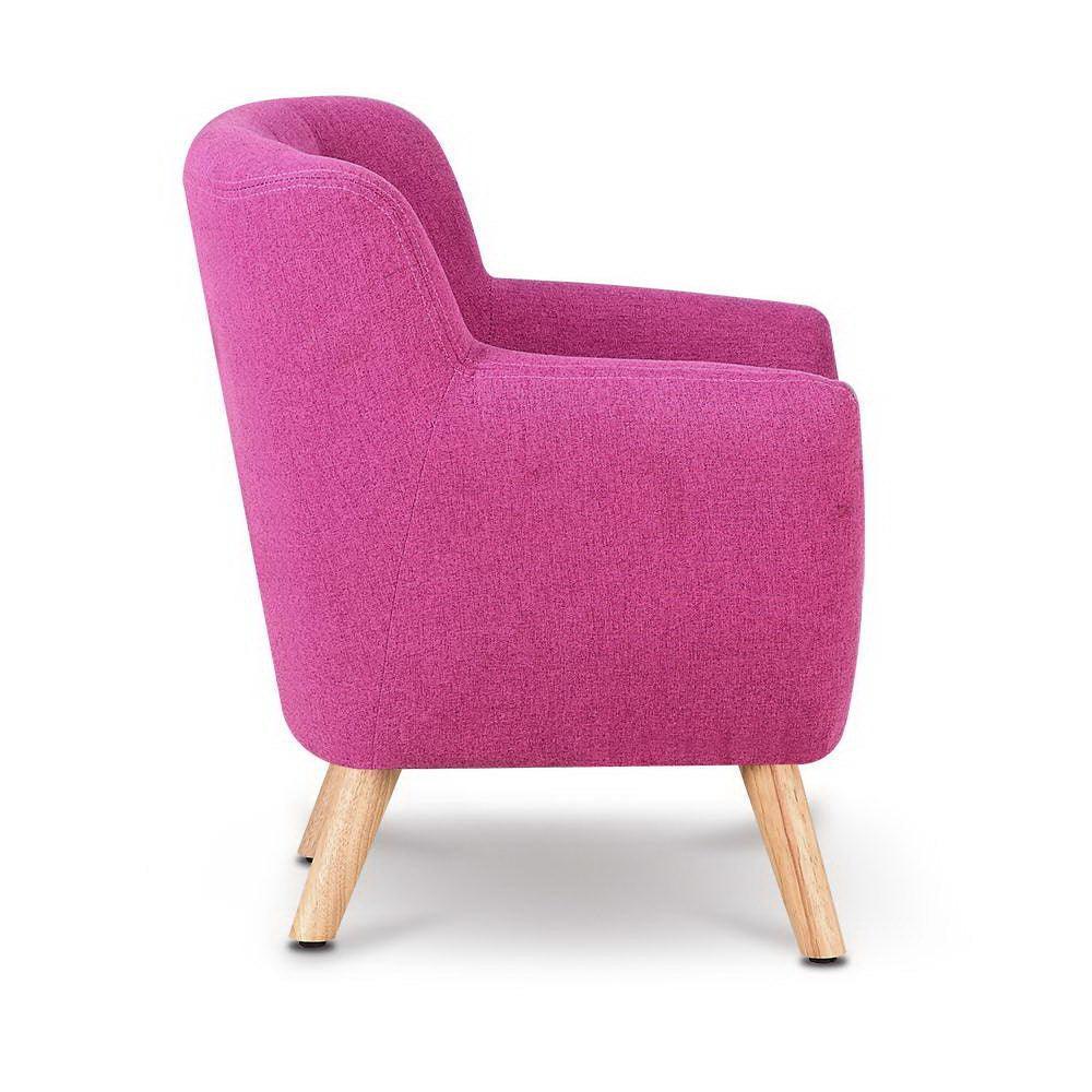 Keezi Kids Sofa Armchair Pink Linen Lounge Nordic French Couch Children Room - John Cootes