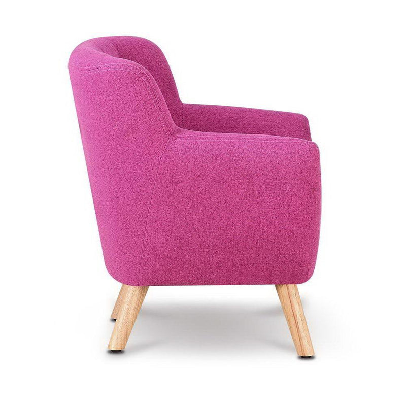 Keezi Kids Sofa Armchair Pink Linen Lounge Nordic French Couch Children Room - John Cootes