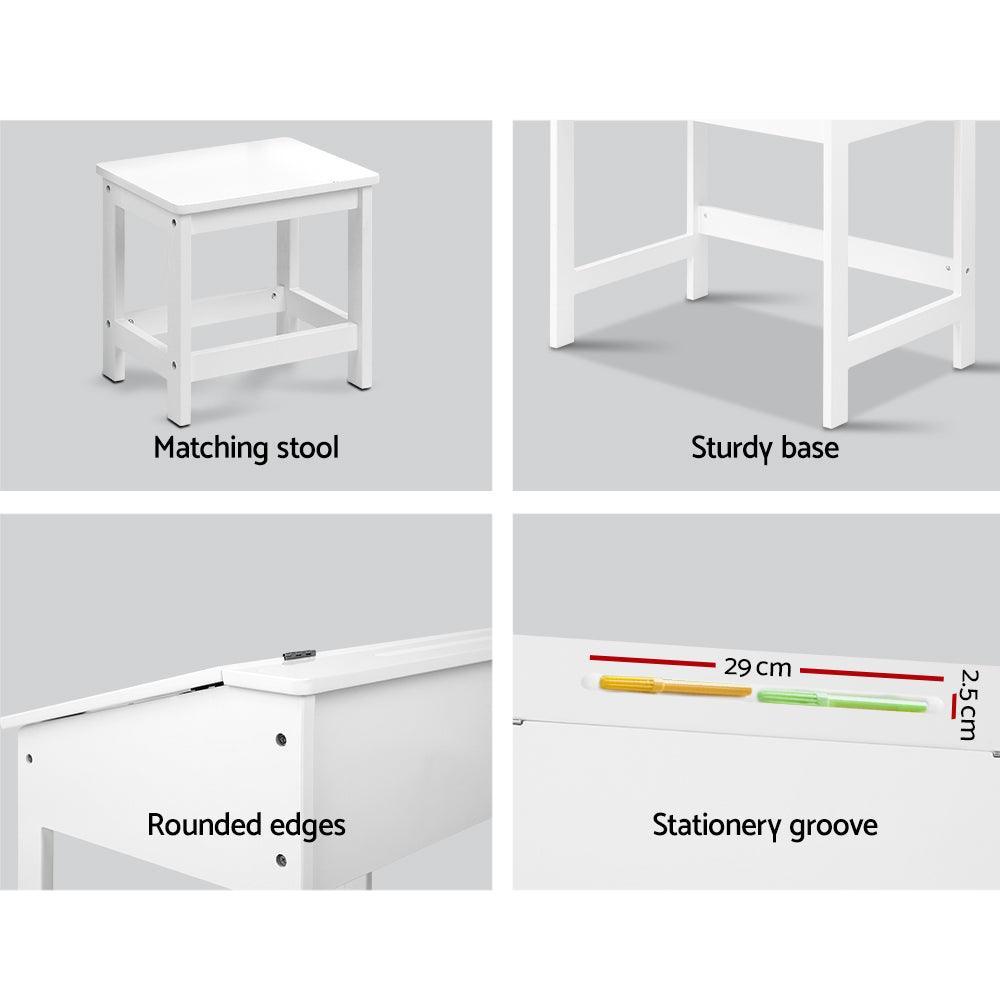 Keezi Kids Table Chairs Set Children Drawing Writing Desk Storage Toys Play - John Cootes