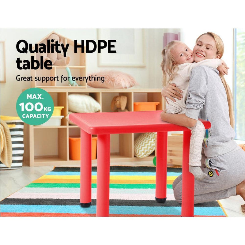 Keezi Kids Table Study Desk Children Furniture Plastic Red - John Cootes