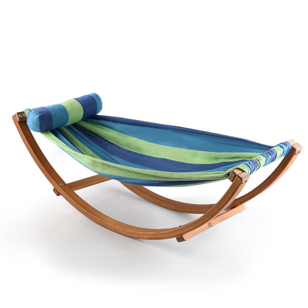 Keezi Kids Timber Hammock Bed Swing in Blue - John Cootes