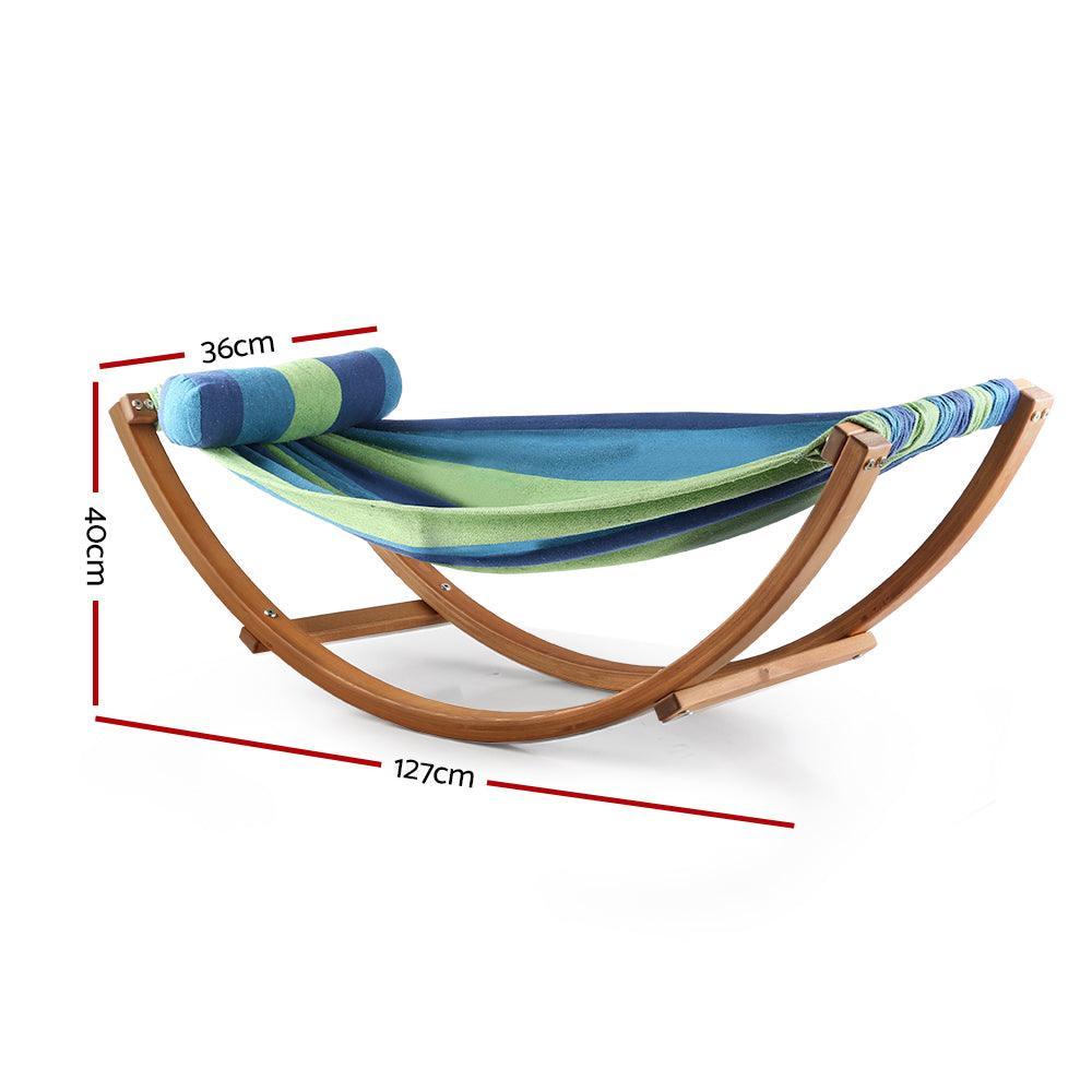 Keezi Kids Timber Hammock Bed Swing in Blue - John Cootes