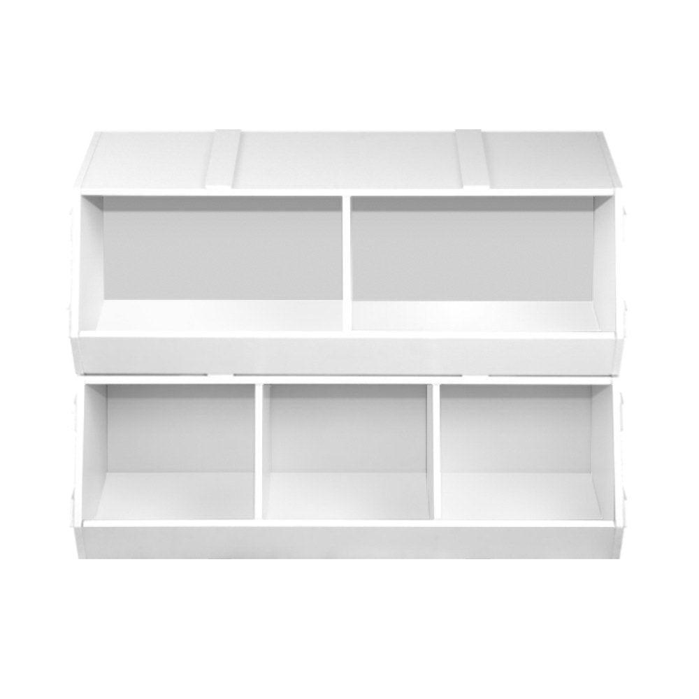 Keezi Kids Toy Box Stackable Bookshelf Storage Organiser Bookcase Shelf - John Cootes