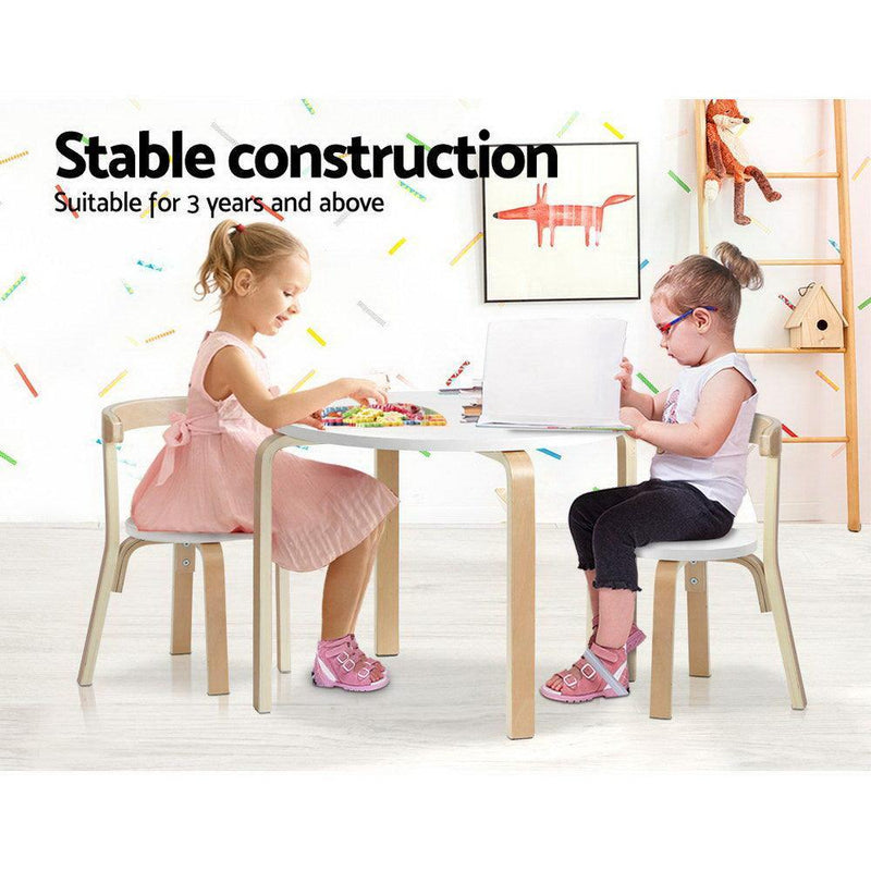 Keezi Nordic Kids Table Chair Set 3PC Desk Activity Study Play Children Modern - John Cootes