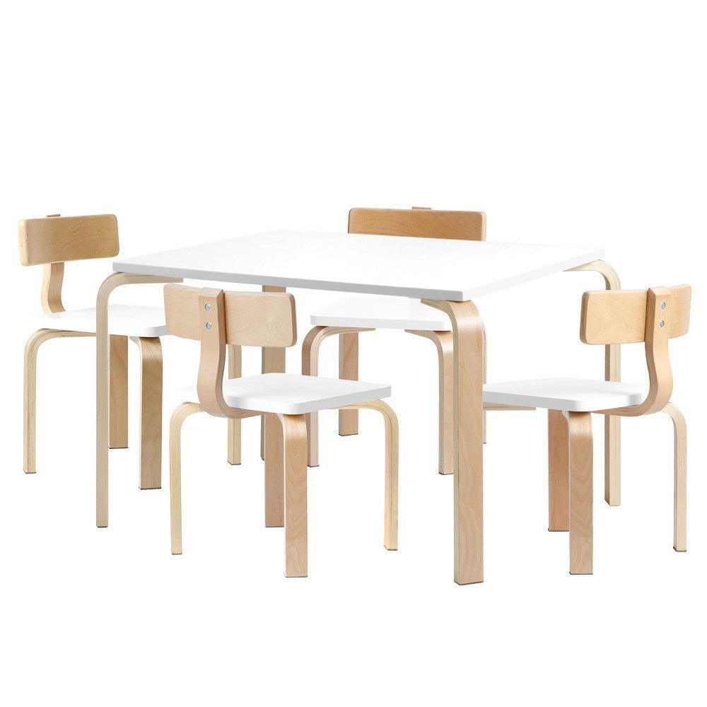 Keezi Nordic Kids Table Chair Set Desk 5PC Activity Dining Study Children Modern - John Cootes