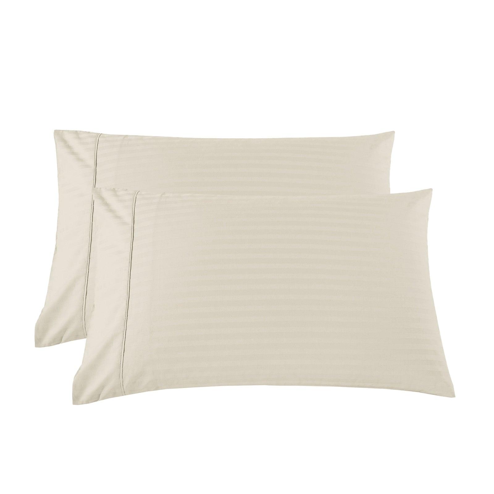 Kensington 1200 Thread Count 100% Cotton Sheet Set Stripe Hotel Grade - Super King - Sand - John Cootes