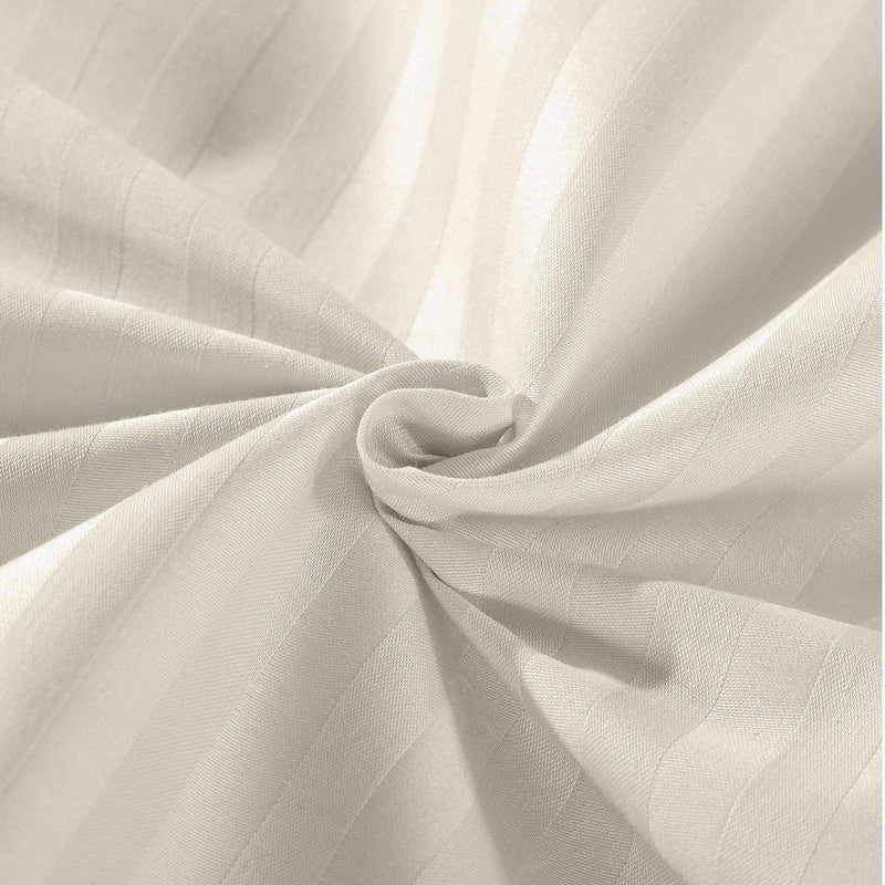 Kensington 1200 Thread Count 100% Cotton Sheet Set Stripe Hotel Grade - Super King - Sand - John Cootes