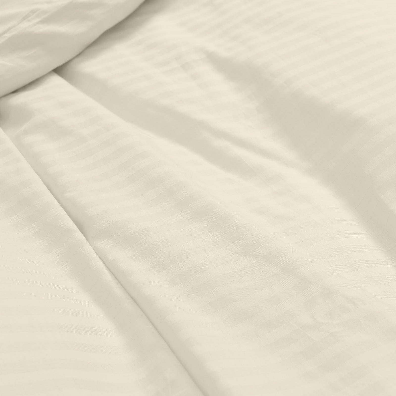 Kensington 1200 Thread Count 100% Cotton Sheet Set Stripe Hotel Grade - Super King - Sand - John Cootes