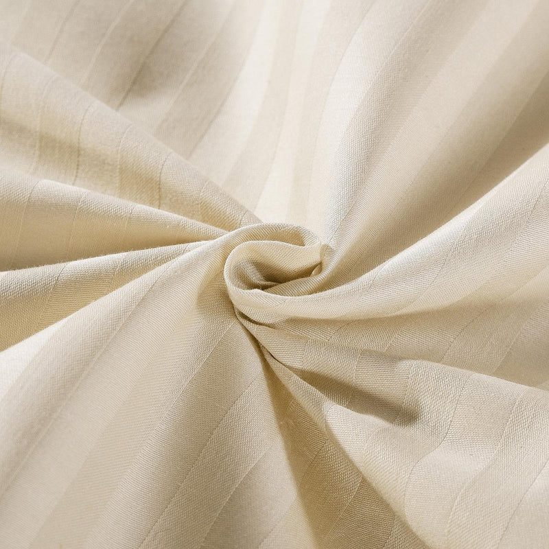 Kensington 1200 Thread Count 100% Egyptian Cotton Sheet Set Stripe Hotel Grade - Double - Sand - John Cootes