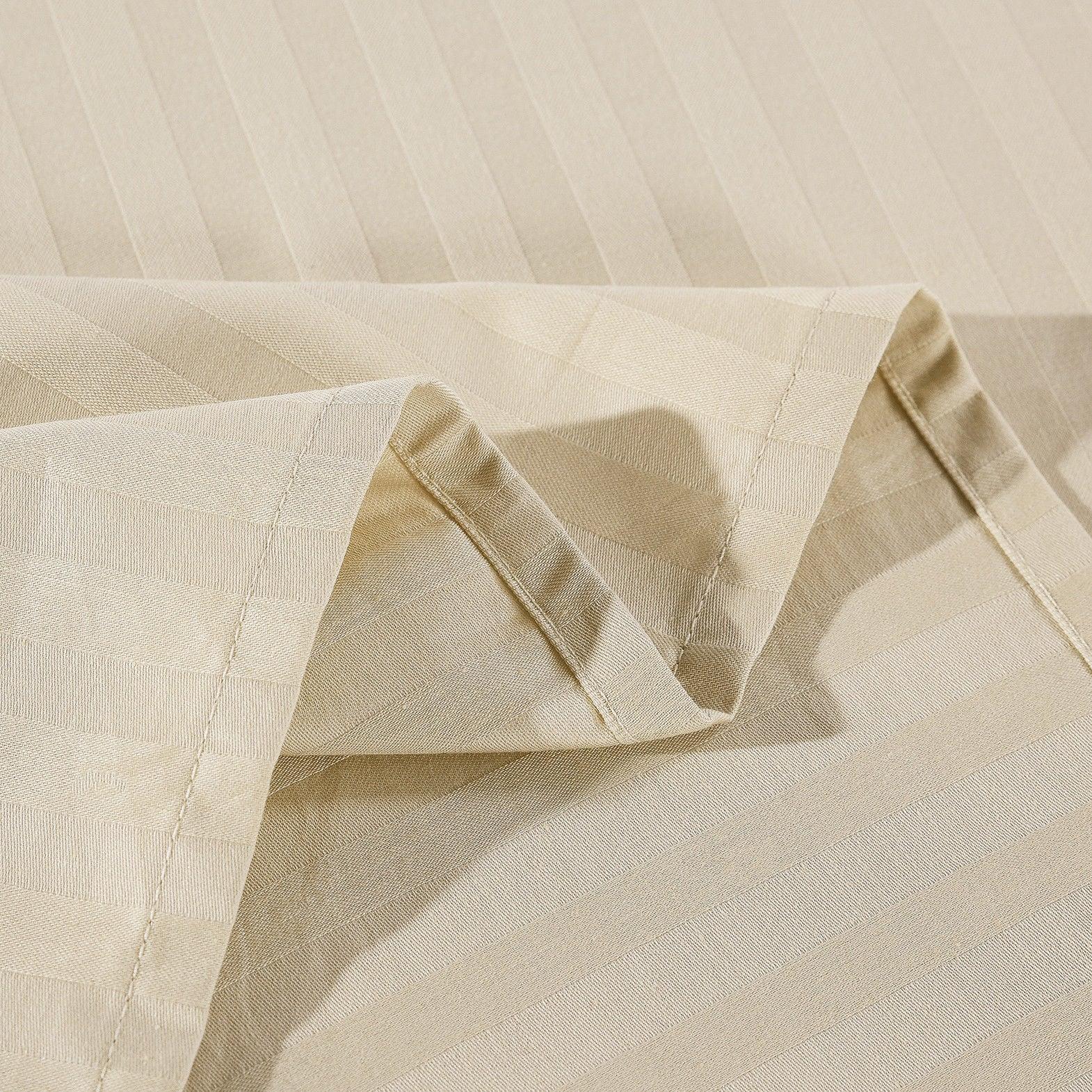 Kensington 1200 Thread Count 100% Egyptian Cotton Sheet Set Stripe Hotel Grade - King - Sand - John Cootes