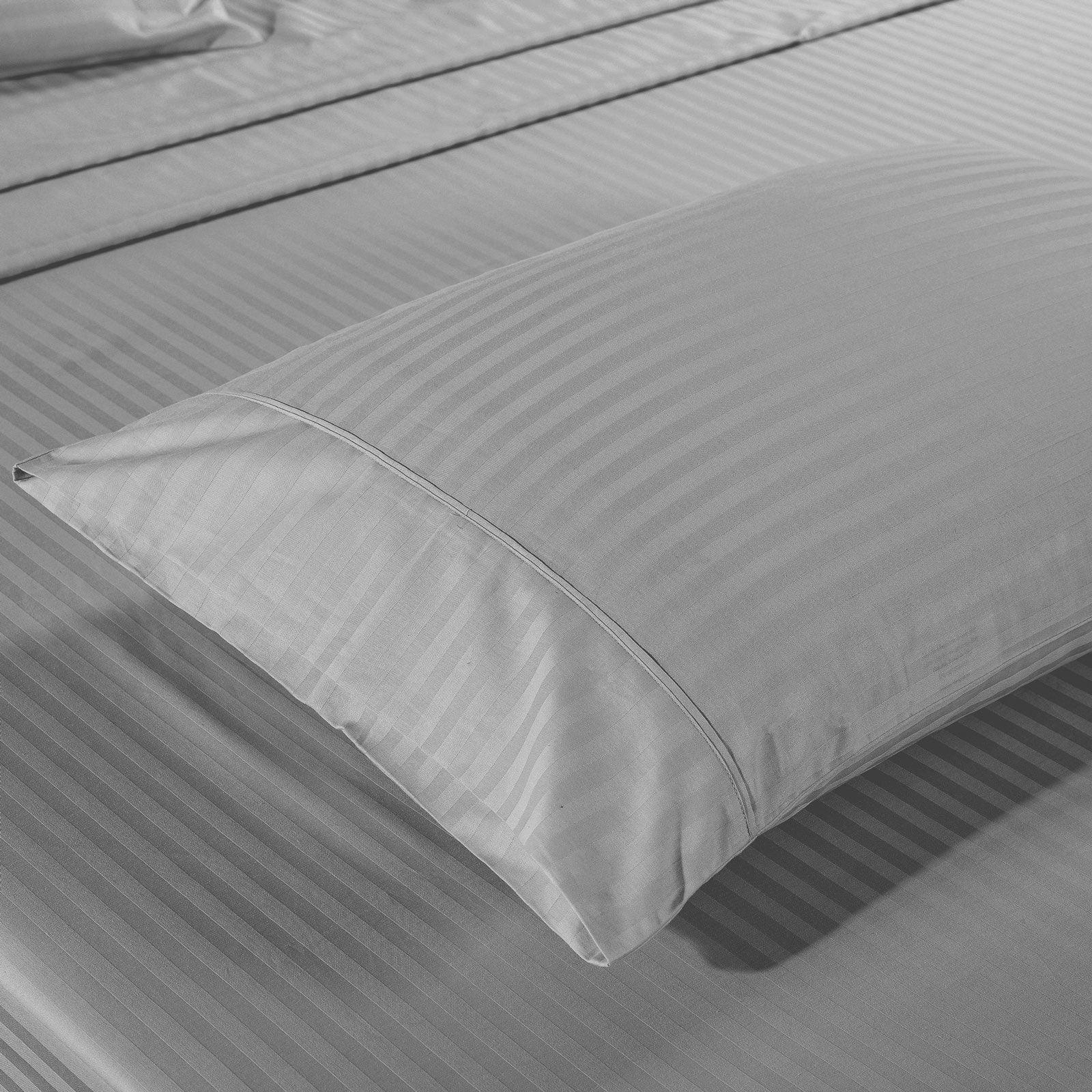 Kensington 1200 Thread Count 100% Egyptian Cotton Sheet Set Stripe Hotel Grade - King - Silver - John Cootes