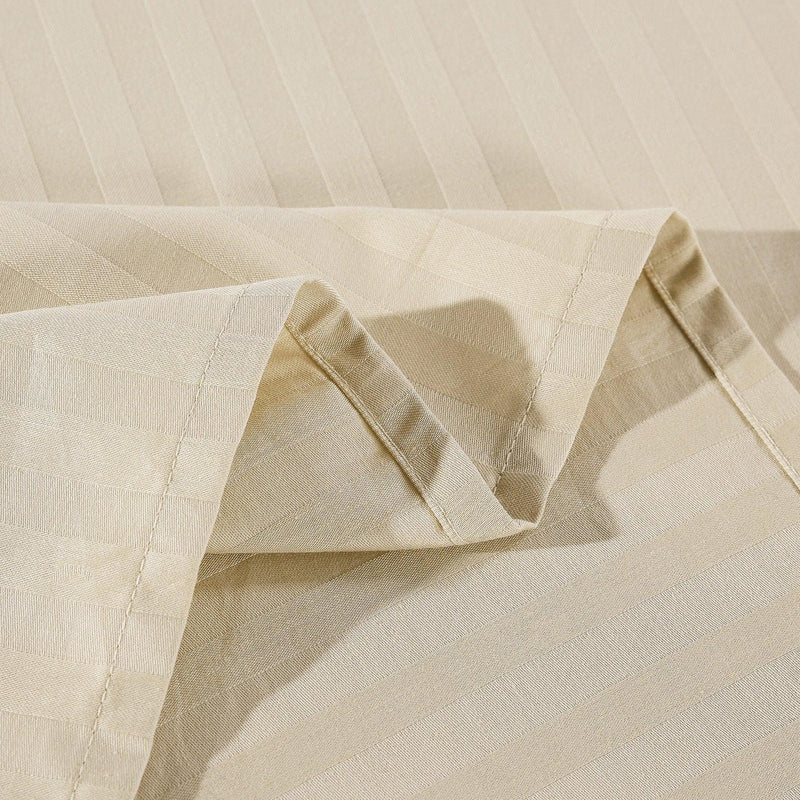Kensington 1200 Thread Count 100% Egyptian Cotton Sheet Set Stripe Hotel Grade - Queen - Sand - John Cootes