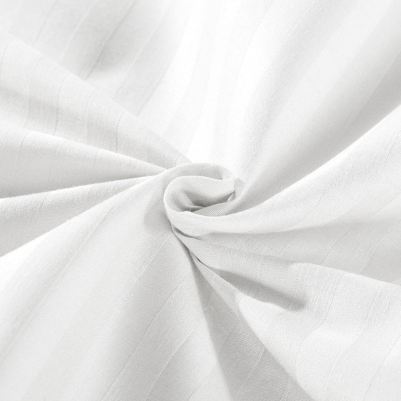 Kensington 1200 Thread Count 100% Egyptian Cotton Sheet Set Stripe Hotel Grade - Queen - White - John Cootes