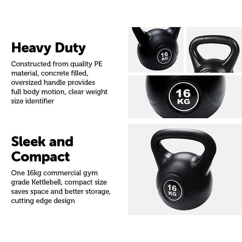 Kettle Bell 16KG Training Weight Fitness Gym Kettlebell - John Cootes