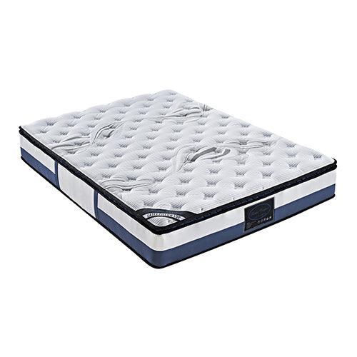 King Single Mattress Latex Pillow Top Pocket Spring Foam Medium Firm Bed - John Cootes
